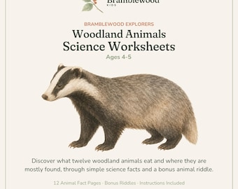 Fiches d'activités scientifiques sur les animaux de la forêt, à imprimer pour l'école à la maison, pour les 4-5 ans