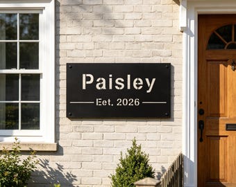 Personalized Metal Name Sign, Custom Steel Wall Art, Laser Cut Metal Sign, Metal House Sign, Custom Metal Sign for Outdoor or Indoor