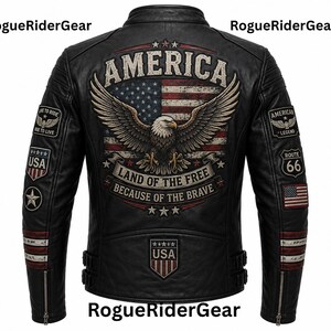 American Eagle Leather Jacket - Etsy