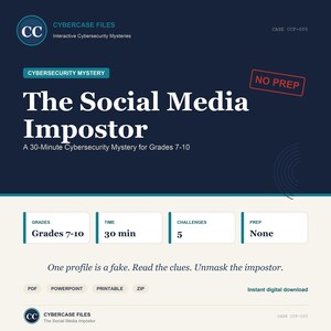 Social Media Safety Escape Room | Fake Profiles & Impersonation Mystery | Digital Citizenship Activity | Grades 7-10