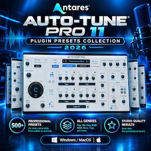 Auto Tune 11 PRO - Samling av förinställningar för ljudverktyg | WIN/MAC