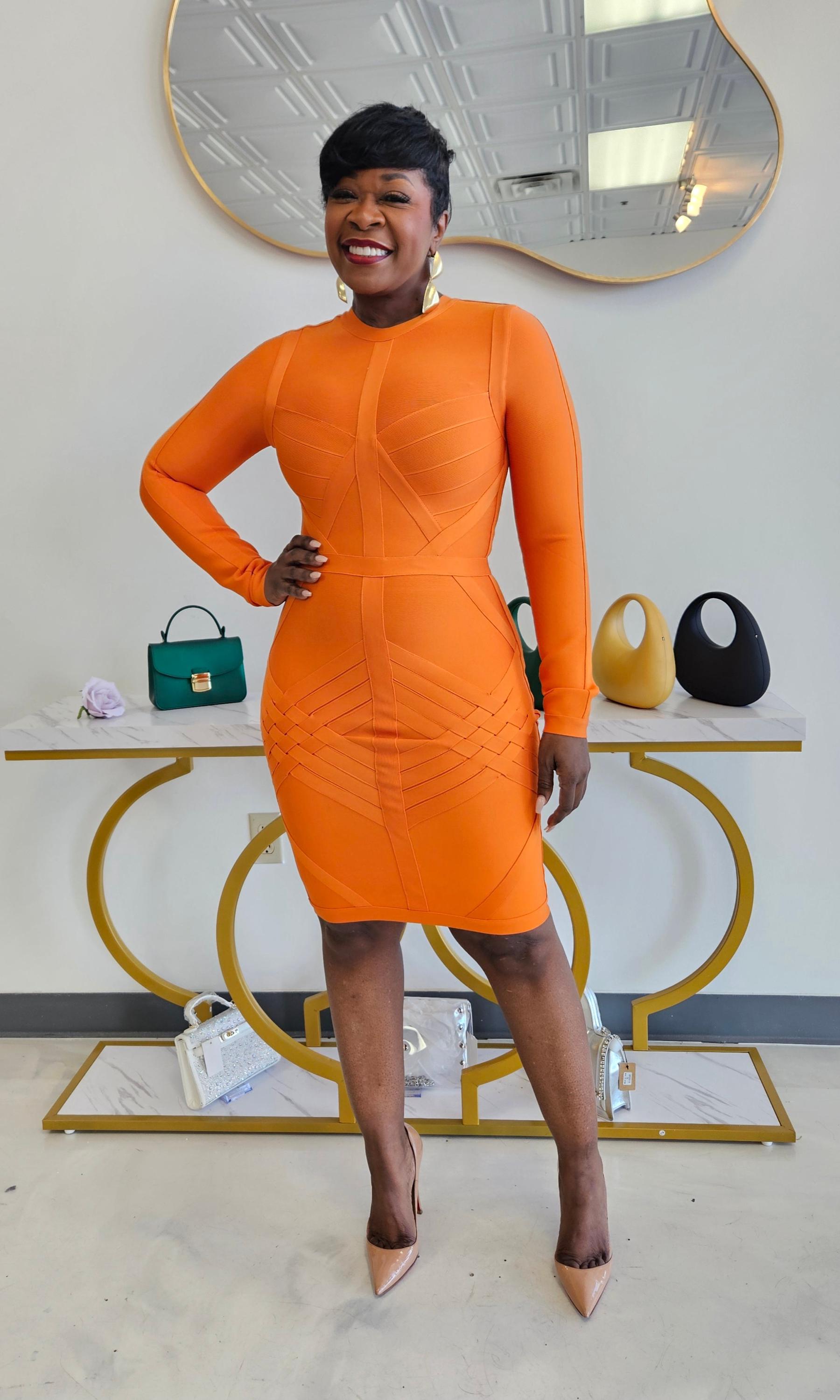Orange Bandage Dress