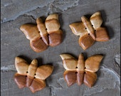 Butterfly buttons from local wood hand carved by Arthur Sevestre, Sylvestris Craftworks. Individually shaped, made to order.