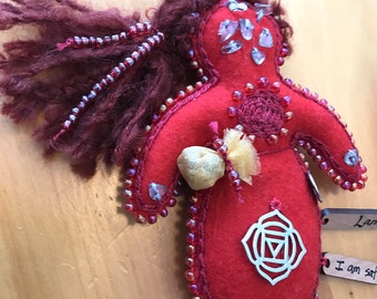 Root Chakra Doll, 1st chakra, Healing Art Doll, Spirit Doll, Medicine Doll, Energy Doll