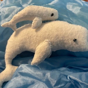 Beluga Baby and Mama, Waldorf Inspired, Felt Sea Mammals