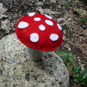 Felt Mushrooms, Waldorf Inspired, Peg Doll Fungi, Nature Table Mushrooms,  Small Handmade Red Mushroom