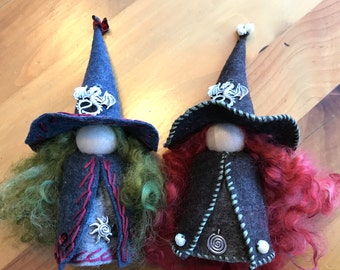 Large Dragon Witch Peg Doll, Waldorf Wooden Peg Doll, Handmade Miniature