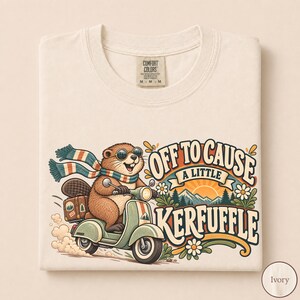 Funny Beaver Scooter Adventure Kerfuffle Comfort Colors® T-Shirt