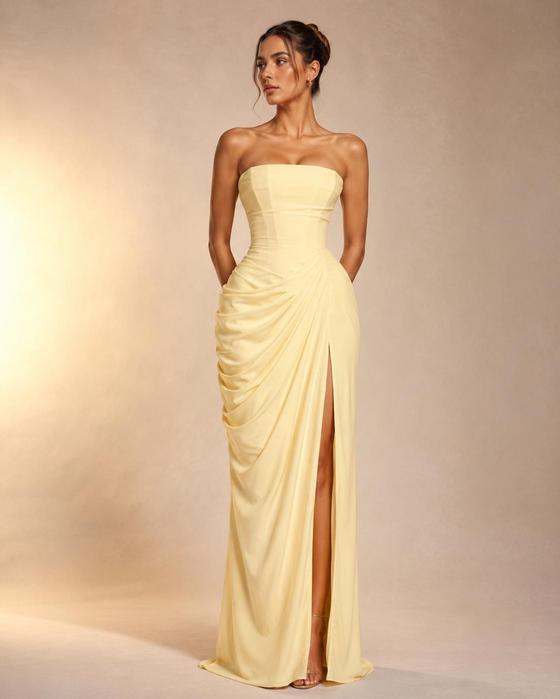 mustard graduation dress Yellow v neck sequin dress