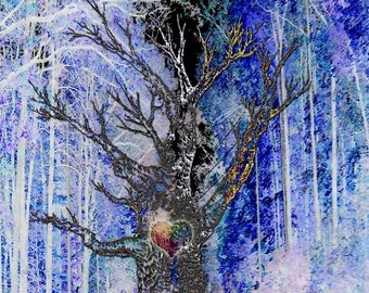 Baum mit einem Herz Instant Digital Download Kunst Geist