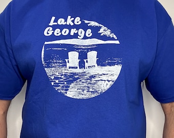 Lake George -Adult Cotton T-shirt -List of Bays