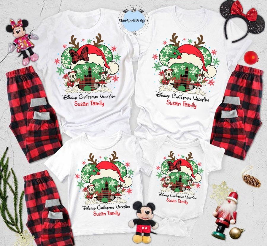 Discover Personalised Disney Christmas Vacation 2022 shirts, Mickey Minnie Ears Xmas