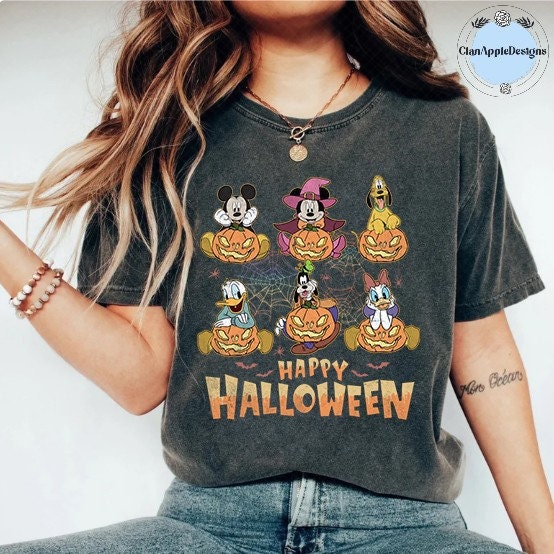 Vintage Mickey and Friends Halloween T-shirt, Disney Pumpkin T-shirt