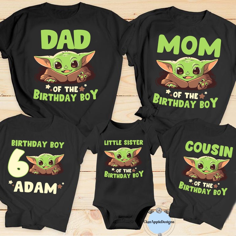 Personalized Baby Yoda Birthday Shirts Birthday Family | Etsy