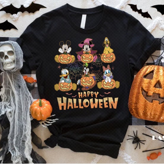 Vintage Mickey and Friends Halloween T-shirt, Disney Pumpkin T-shirt
