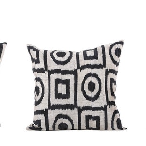 SET of 3 pcs, Velvet Ikat Pillow Cover, Velvet Pillow, 20.08&quot; x 20.08&quot; Ikat Cushion, Throw Pillow, Ethnic Ikat Pillow, FAST shipment-07771-4