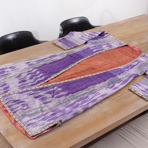 Ikat Coat, Old Ikat Chapan, Ikat Costume, 61.81&quot; x  47.24&quot; Ikat Caftan, Ikat Jacket, Ikat Dress, Uzbek Ikat,  Shai Ikat, FAST shipment 15008