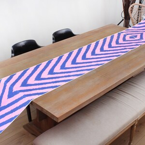 Ikat Fabric 5 meters Uzbek Handmade Handwoven Silk and Cotton Table Runner Hand Dyed Tie Dyed FAST SHIPMENT with ups or fedex - 12415