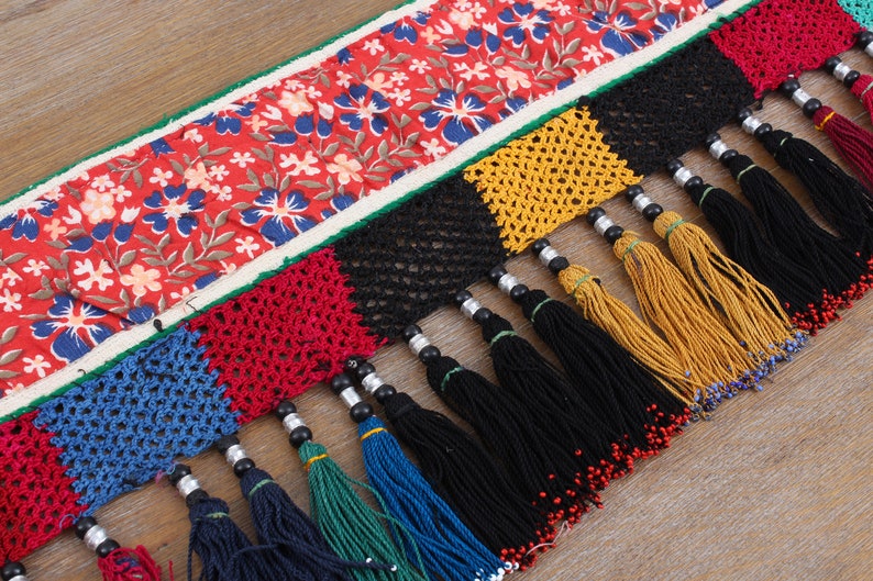 FAST with UPS-12902 Vintage Uzbek Tassel Ethnic Dancing Belt Segusha 9.06 x 28.35 Old Tassel Tassel Ethnic Belly Dancer Accessory