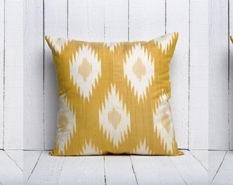 Set of 3 pcs Ikat Pillow Cover Silk and Cotton Pillow 20.08" x 20.08" Ikat Cushion Uzbek Ikat Ethnic Ikat Brand New Fast Shipment 07140