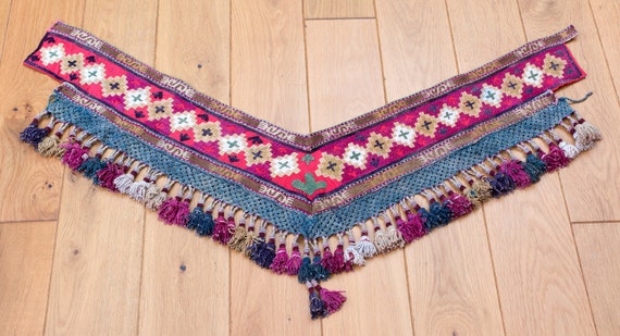 FAST with UPS-12902 Vintage Uzbek Tassel Ethnic Dancing Belt Segusha 9.06 x 28.35 Old Tassel Tassel Ethnic Belly Dancer Accessory