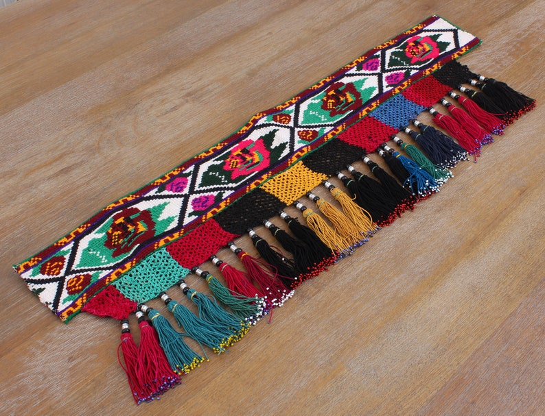 FAST with UPS-12902 Vintage Uzbek Tassel Ethnic Dancing Belt Segusha 9.06 x 28.35 Old Tassel Tassel Ethnic Belly Dancer Accessory