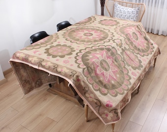 Suzani, Suzani Throw, Suzani Bedspread, 7.19' x 8.10' Suzani Wall Hanging, Suzani Tapestry, Uzbek, Suzani Table Cover, FAST shipment 14767