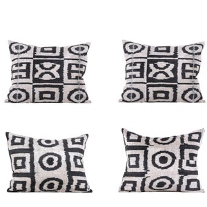 SET of 4 pcs, Velvet Ikat Pillow Cover, Velvet Pillow, 16.14&quot; x 20.08&quot; Ikat Cushion, Throw Pillow, Ethnic Ikat Pillow, FAST shipment - 10627