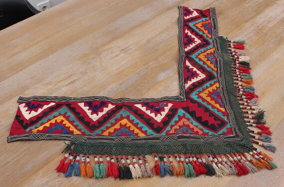FAST with UPS-12902 Vintage Uzbek Tassel Ethnic Dancing Belt Segusha 9.06 x 28.35 Old Tassel Tassel Ethnic Belly Dancer Accessory