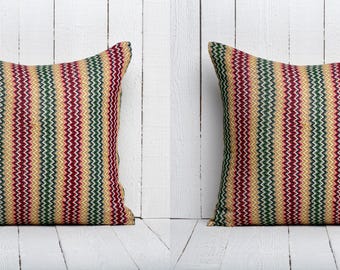 SET of 2 pcs, Silk Pillow Cover, Uzbek Silk Pillow, 20.08" x 20.08" Silk Cushion, Ethnic Pillow, Zig Zag Pillow Cover, FAST shipment 07242