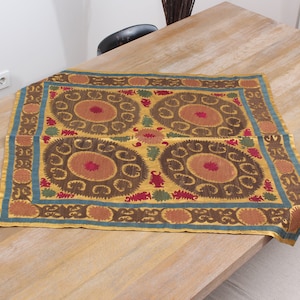 Suzani, Suzani Throw, Suzani Bedspread, 2.69' x 2.89' Suzani Wall Hanging, Suzani Tapestry, Uzbek Suzani Table Cover, FAST shipment 13212