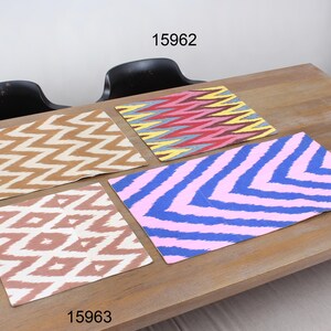 SET von 4 Stück, Ikat Kissenbezüge, Kissenbezüge aus Seide und Baumwolle, Ikat Ikat Kissen, 41,5 cm x 22,64 cm, Ethnisches Ikat Kissen, schnelle Lieferung 03517