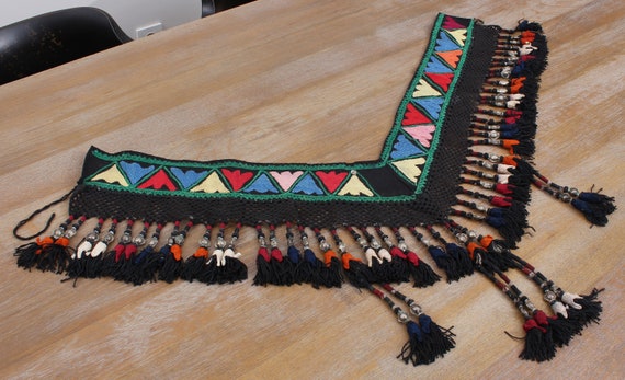 FAST with UPS-12902 Vintage Uzbek Tassel Ethnic Dancing Belt Segusha 9.06 x 28.35 Old Tassel Tassel Ethnic Belly Dancer Accessory