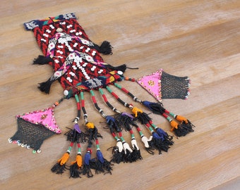6.30" x 25.98" Vintage Uzbek Tassel Hair Piece Head Dress Hair Ornament Ethnic Belly Dance Accessory Tassel FAST SHIPMENT with UPS - 12231