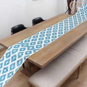 Ikat Fabric 5 meters Uzbek Handmade Handwoven Silk and Cotton Table Runner Hand Dyed Tie Dyed FAST SHIPMENT with ups or fedex - 12426