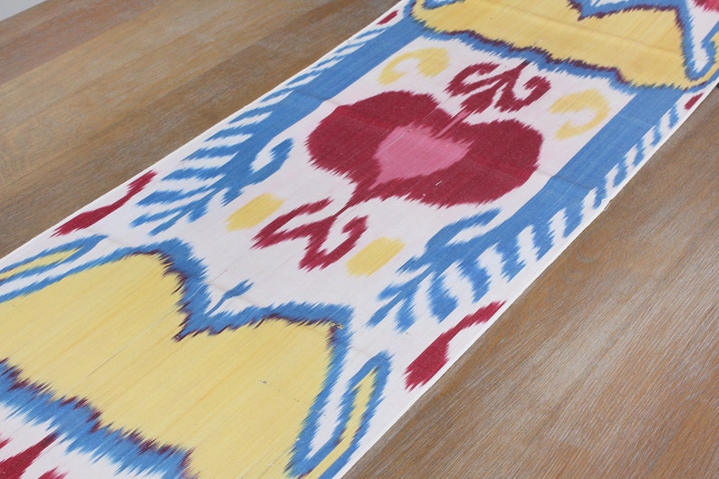 Ikat Fabric, 7.40 Meters Uzbek Ikat, Handwoven Silk and Cotton Fabric