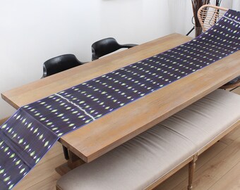 Ikat Fabric 8.80 meters Uzbek Handmade Handwoven Silk and Silk Table Runner Hand Dyed Tie Dyed FAST SHIPMENT with ups or fedex - 12476