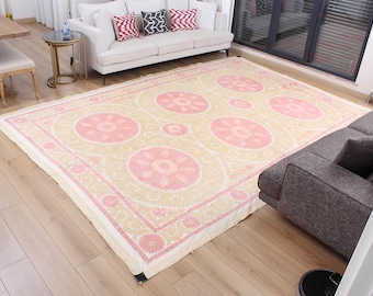 Suzani, Suzani Throw, Suzani Bedspread, 8.56' x 12.24' Suzani Wall Hanging, Suzani Tapestry, Home Gift, Table Cover, Fast shipment 16361