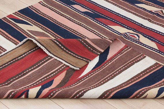 アンティークコーカサス キリム キリム、コーカサス地方のキリム、古い装飾キリム、4.89 フィート x