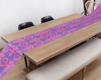 Ikat Fabric, 9.78 meters Uzbek Ikat, Handwoven Silk and Cotton Fabric, Table Runner, Hand Dyed, Tie Dyed Ikat Fabric, Fast Shipment 12480