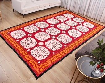 Hand Embroidered Suzani Tapestry, Vintage Uzbek Throw (7.15' x 11.75') Fast Shipment 16616