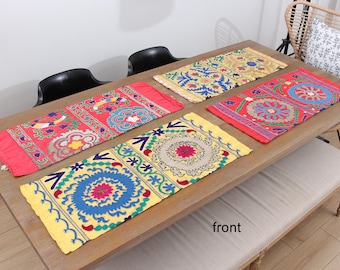 SET of 4 pcs, Suzani Bolster, Suzani Throw, 14.57" x 35.83" Suzani Lumbar, Suzani Pillow Cover, Suzani Cushion, Fast Shipment 16597