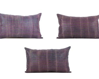 SET of 3 pcs, Old Ikat Pillow Cover, Ikat Pillow, 12.40" x 20.08" Uzbek Ikat Cushion, Throw Pillow, Ethnic Ikat Pillow, Fast Shipment 09023