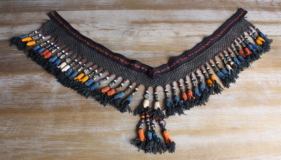FAST with UPS-12902 Vintage Uzbek Tassel Ethnic Dancing Belt Segusha 9.06 x 28.35 Old Tassel Tassel Ethnic Belly Dancer Accessory