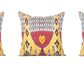 Set of 3 pcs Ikat Pillow Cover Silk and Cotton Pillow 19.09" x 19.69" Ikat Cushion Uzbek Ikat Ethnic Ikat Brand New Fast Shipment 07912_04