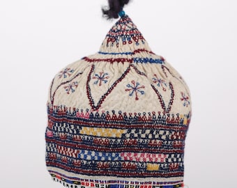 Anatolian Hat, Old Turkish Hat, 8.07&quot; x 19.69&quot; Old Handmade Hat, Turkish Tribal Hat, Head Wear, Head Dress, Ethnic Hat, FAST shipment 07644
