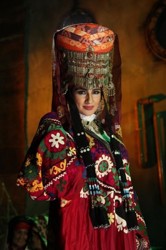 Hair Piece Head Dress 4.72" x 53.54" Vintage Uzbe… - image 7