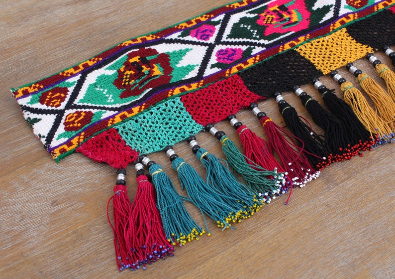 FAST with UPS-12902 Vintage Uzbek Tassel Ethnic Dancing Belt Segusha 9.06 x 28.35 Old Tassel Tassel Ethnic Belly Dancer Accessory