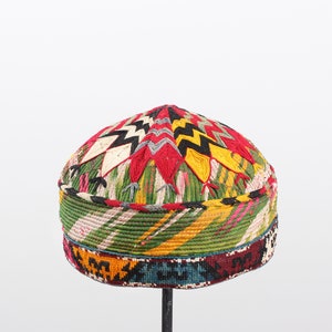 Uzbek Hat, Vintage Hat, Handmade Head Wear, 4.33&quot; x 18.50&quot; Headgear, Tribal Hat, Village Hat, Lakai Head Dress, Ethnic, FAST shipment 15088