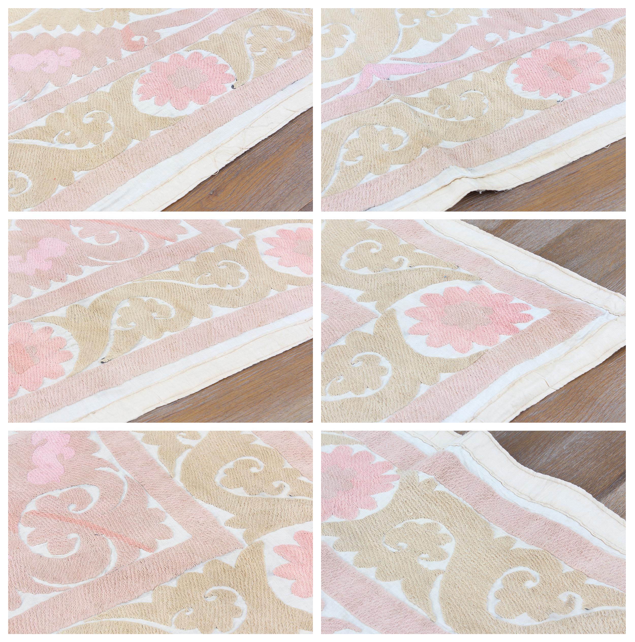 Suzani, Suzani Throw, Suzani Bedspread, 4.76' X 4.86' Suzani Wall